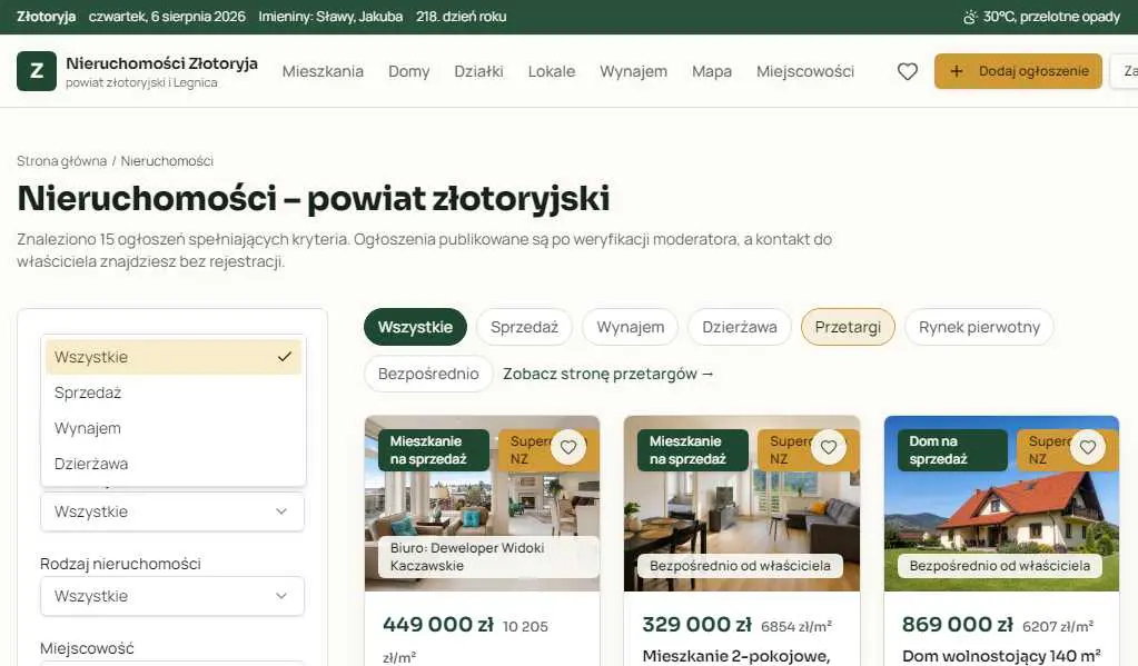 Nieruchomości Złotoryja